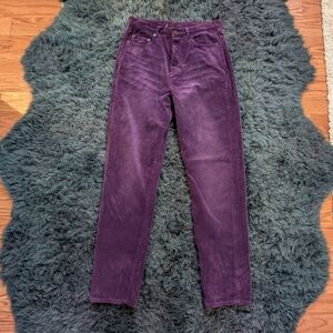 Saint Laurent eggplant corduroy pants, straight leg, sz 28 x 29